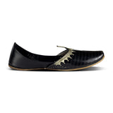 Black Pure Leather Jutti