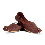 Stylish Brown Leather Noke Jutti