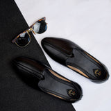 Black Leather Slip on Jutti