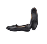 Black Leather Slip on Jutti