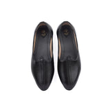 Black Leather Slip on Jutti