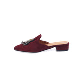 Maroon Velvet Handcrafted Mule