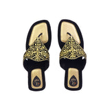 Black Embroidered Chappal