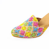 Multi Beads Handcrafted Block Heels Mule