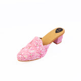 Pink Handcrafted Heels Mule