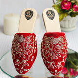 Red Handcrafted Trendy Mule