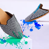 Black & White Stripe Mule