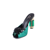 Stone Heel with Black Beads