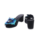 Raunak Black Flower Heels