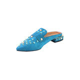 Trendy Beads Handmade Blue Mule