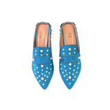 Trendy Beads Handmade Blue Mule