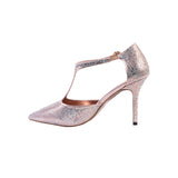 Copper Crystal Stylish Heeled Sandle